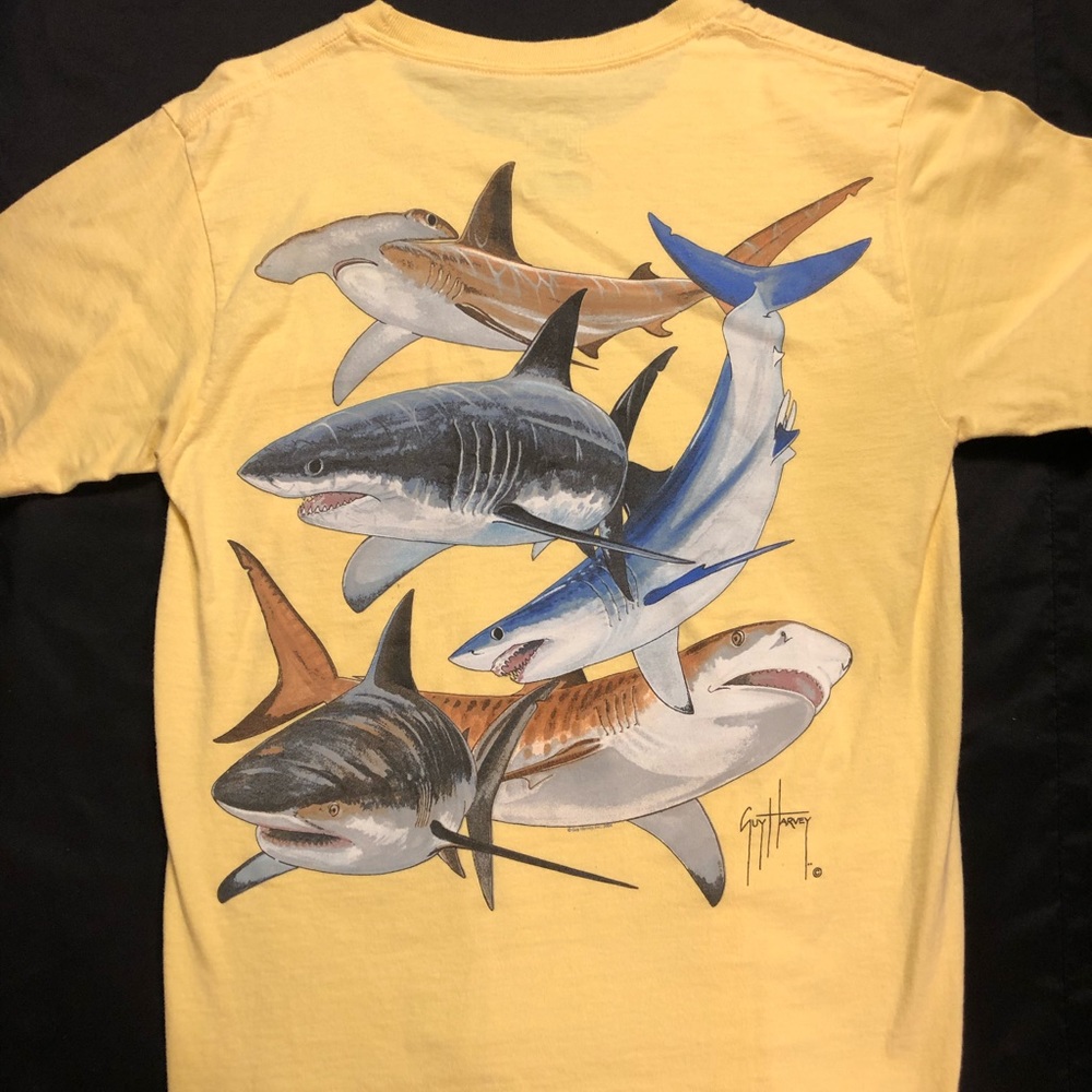 Guy Harvey Shark Collage Shirt